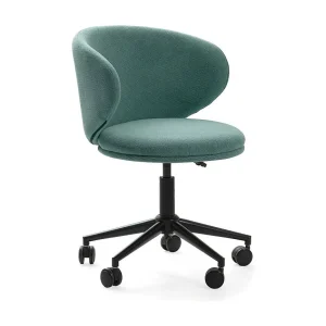 Chaise met draaibaar onderstel en metalen poten 60×60 h73/83 cm