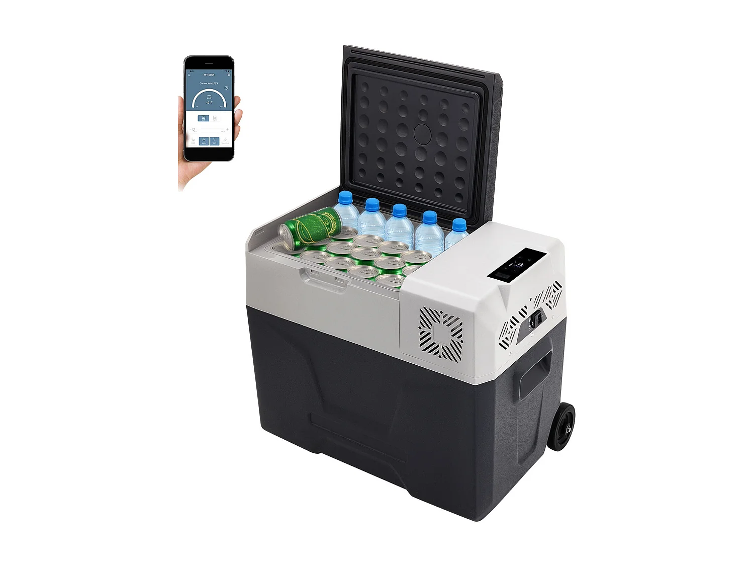 Draagbare Autokoelkast SucceBuy, 40L, Vriezer Met één zone, Compressor voor Auto en Thuis