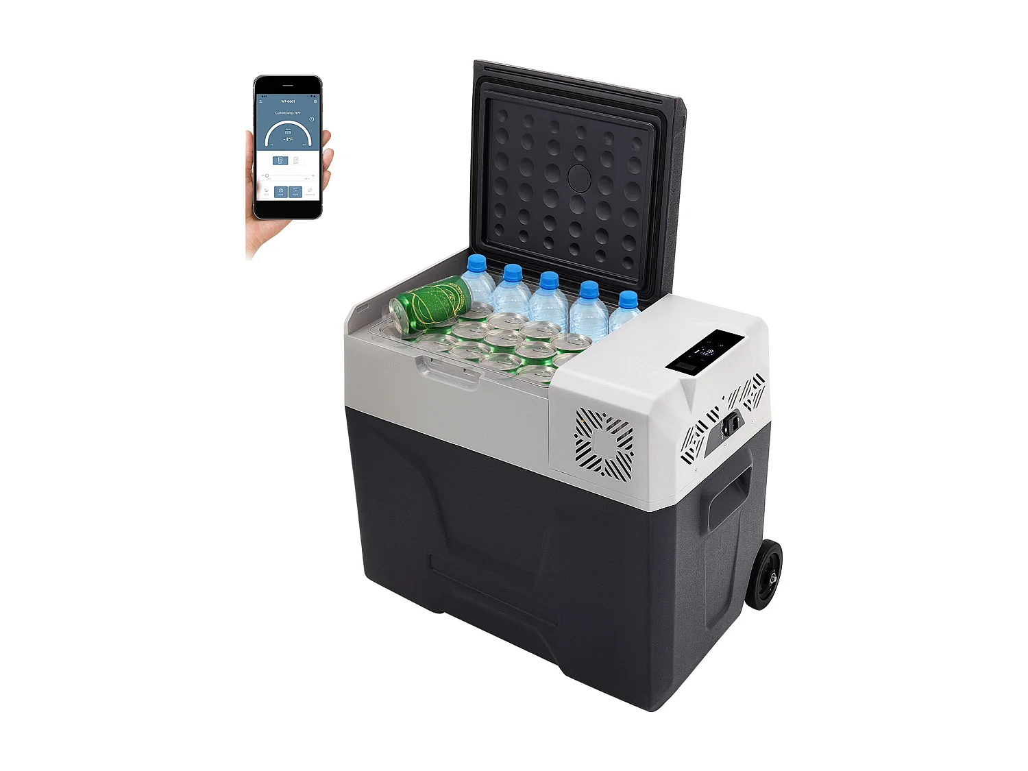 Draagbare Autokoelkast met Vriezer SucceBuy 50L Enkele Zone Compressor