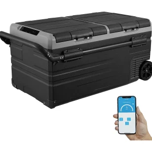draagbare Autokoelkast SucceBuy met Compressor 95L Dubbele Zone voor Auto en Thuis