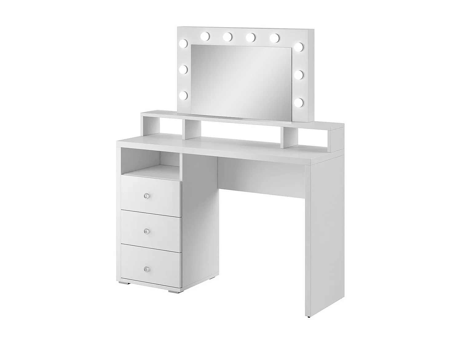Design kaptafel met ingebouwde verlichting uit de collectie VERSAILLES, kleur wit met glanzende afwerkingen