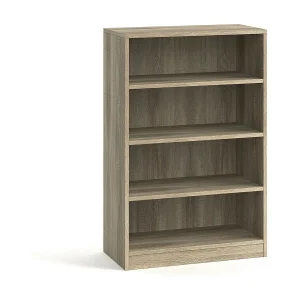 Breed design boekenrek met 3 planken, licht eiken kleur collectie TOLLY Breed design boekenrek met 3 planken, licht eiken kleur collectie TOLLY