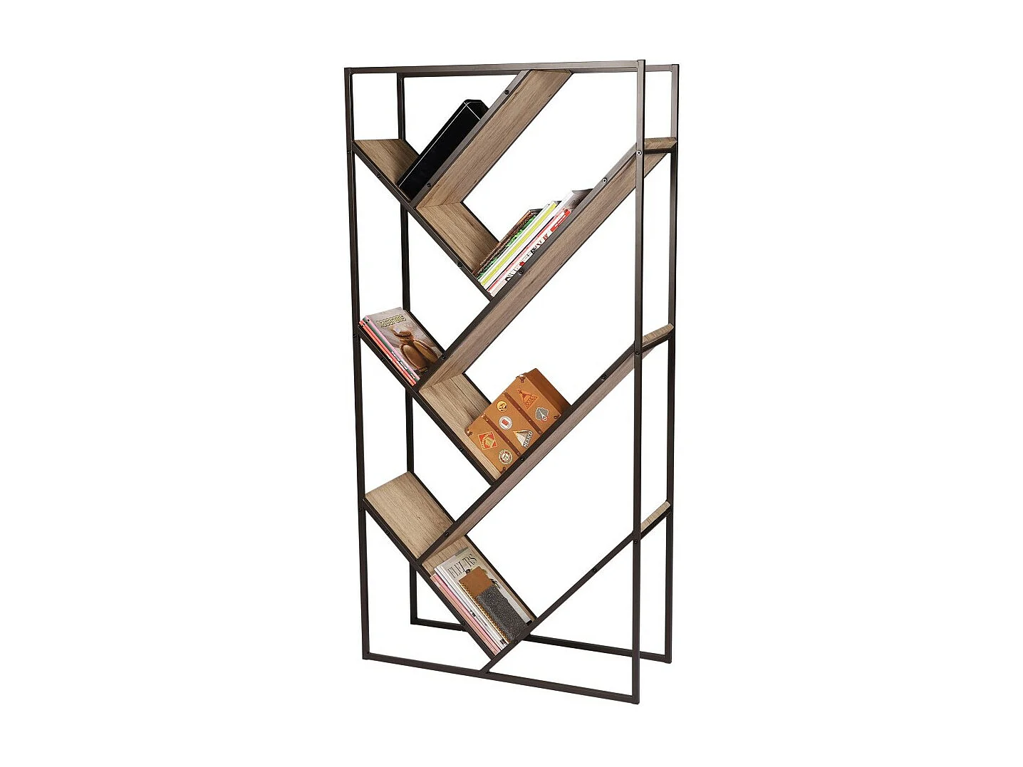 Bibliotheek design kantoorkast met 7 planken collectie DARYL - Afmetingen 80x30x160 cm