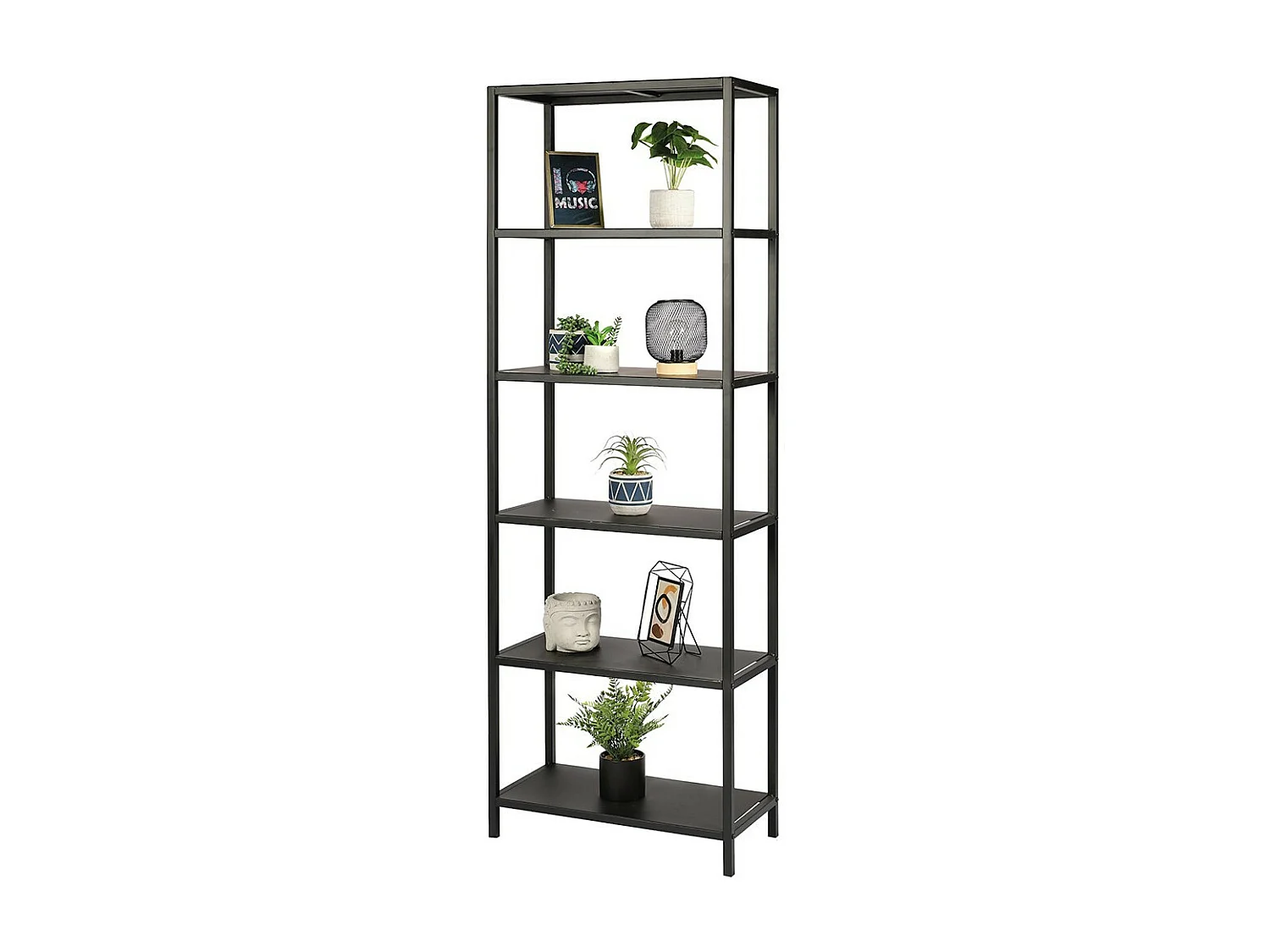 Bibliotheek design 6 niveaus in zwart metaal collectie SOHO
