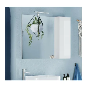 Spiegel ISORA – Glanzend wit design met opbergruimte – L110 x H75 x D18 cm Spiegel ISORA – Glanzend wit design met opbergruimte – L110 x H75 x D18 cm