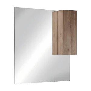Design spiegel met opbergruimte, 80×110 cm, collectie FRASSI, lichte eiken kleur Design spiegel met opbergruimte, 80×110 cm, collectie FRASSI, lichte eiken kleur