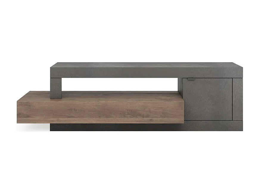 Buffet 1 deur 3 laden, collectie DOMI, antracietgrijs/donkereiken, voor een design woonkamer