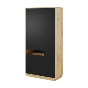Kastontwerp met nis uit de VILLA-collectie. Kleur eiken en zwart Kastontwerp met nis uit de VILLA-collectie. Kleur eiken en zwart