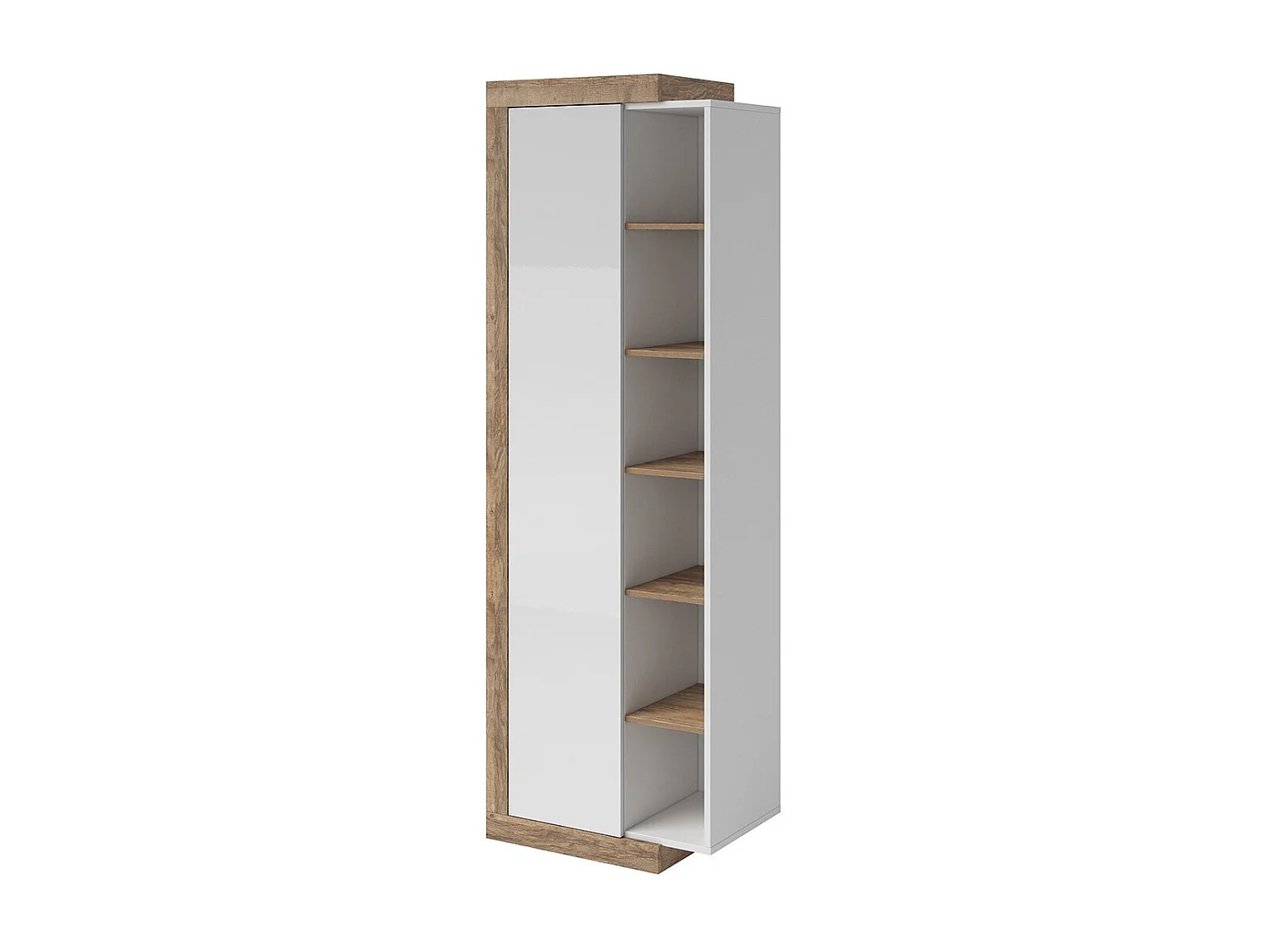 Vitrine design in eiken en glanzend wit uit de SINATRA collectie.