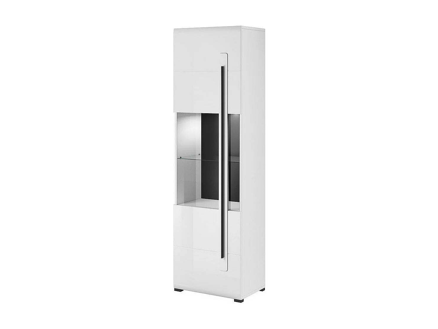 Vitrine design collectie BREDA kleuren mat wit en glanzend wit