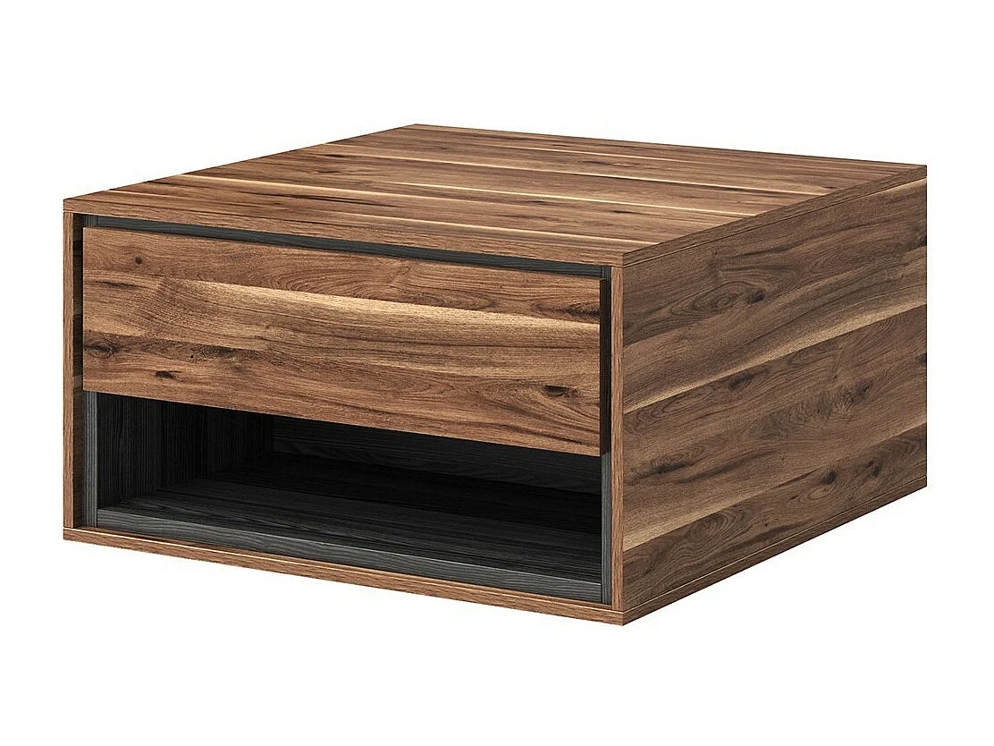 Salontafel design met 2 laden en opbergvakken - Collectie SYLVA - Kleur eiken en grijs