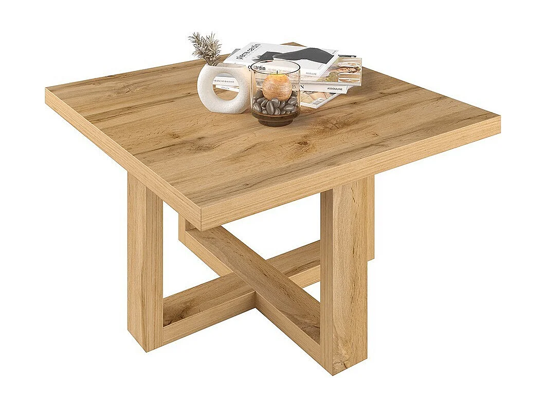 Salontafel design vierkante vorm collectie COXI kleur eik.