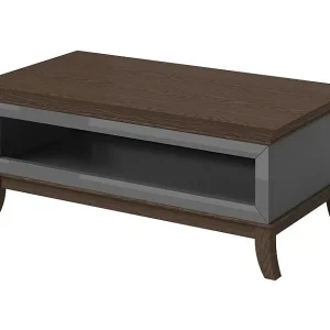 Chique rechthoekige salontafel uit de PALACE collectie Kleuren grijs en donker eiken Chique rechthoekige salontafel uit de PALACE collectie Kleuren grijs en donker eiken