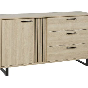 Buffet LOFT 165 cm – Licht eiken – 1 deur, 3 laden – Metalen poten in Scandinavische stijl Buffet LOFT 165 cm – Licht eiken – 1 deur, 3 laden – Metalen poten in Scandinavische stijl