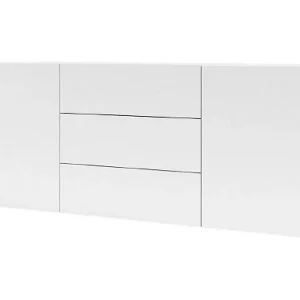 Buffet 140cm collectie EVA 2 deuren en 3 lades. Kleur wit en eiken. Buffet 140cm collectie EVA 2 deuren en 3 lades. Kleur wit en eiken.