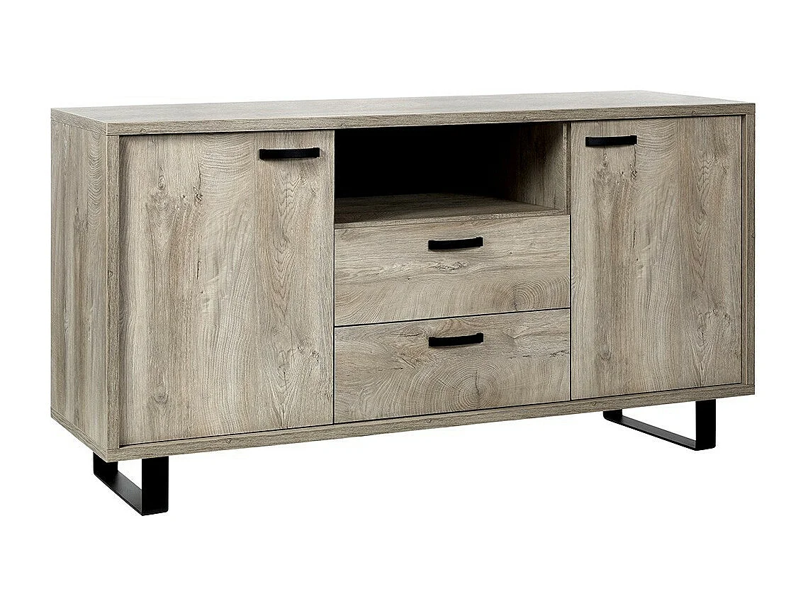 Buffet NEWTON 170 cm – 2 deuren, 2 laden – Licht eiken – Robuust ontwerp
