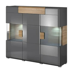 Buffet XL150cm collectie OHIO. Kleur antracietgrijs en eiken.