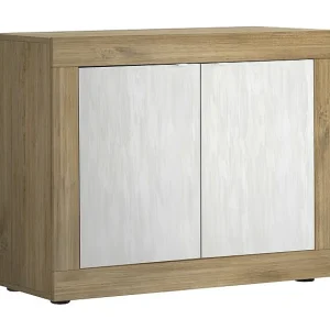 Buffet 2 deuren collectie ACCESS. Kleur wit en donker eiken