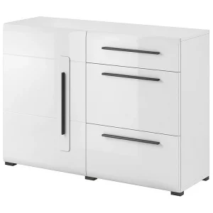 Buffet design 120cm. Collectie BREDA één deur en drie laden. Kleur wit. Buffet design 120cm. Collectie BREDA één deur en drie laden. Kleur wit.