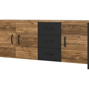 Buffet XL DARWIN – 190 cm in vurenhout en mat zwart