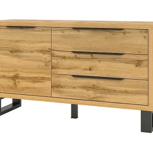 Buffet design 140cm. Collectie MILO een deur en drie laden. Kleur eiken. Buffet design 140cm. Collectie MILO een deur en drie laden. Kleur eiken.
