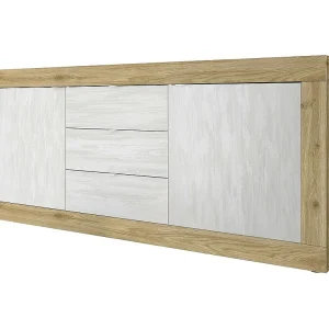Buffet 2 deuren 3 laden collectie ACCESS. Kleur wit en licht eiken Buffet 2 deuren 3 laden collectie ACCESS. Kleur wit en licht eiken