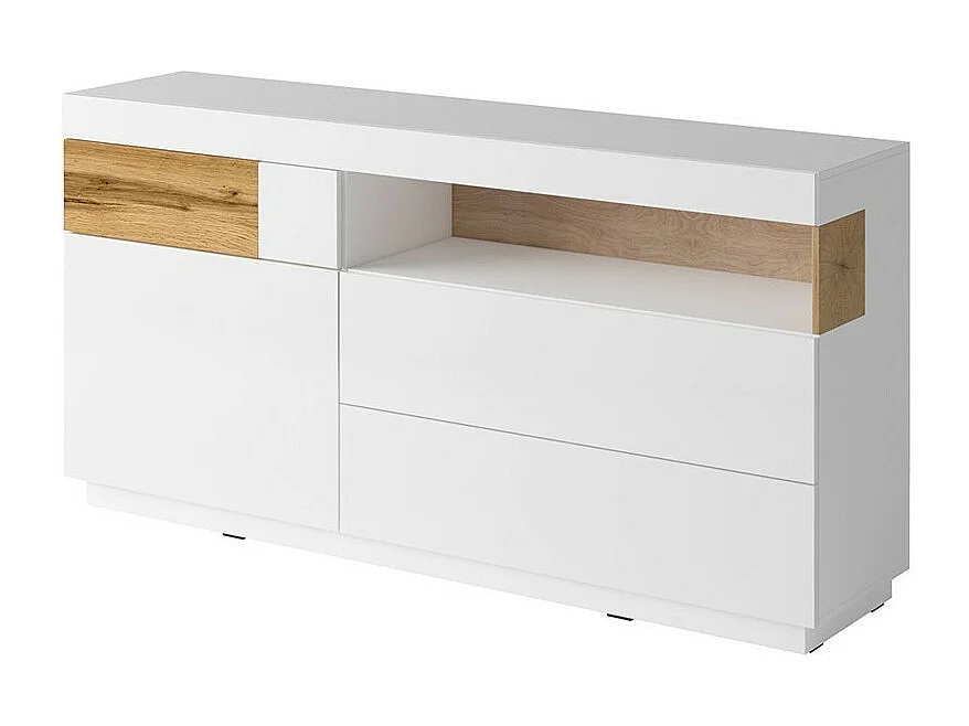Buffet collectie KILES 170cm, Kleuren wit en eik. Designstijl