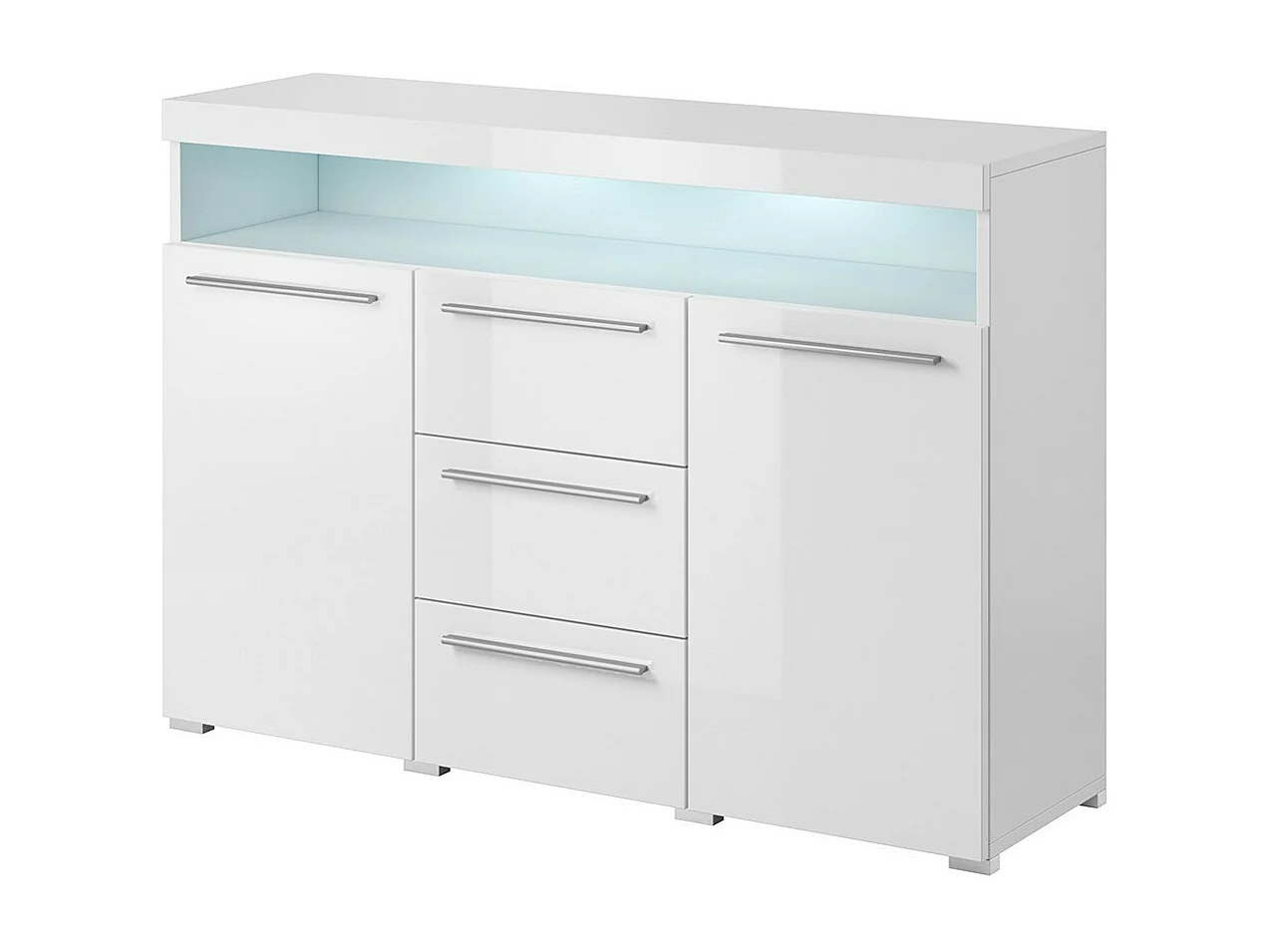 Buffet 130cm voor woonkamer in hoogglans wit uit de collectie BOMBAY