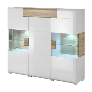 Buffet XL150cm collectie OHIO. Kleur wit en eiken.