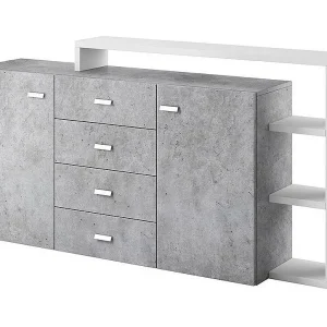 Buffet met ingebouwde plank collectie BERGAMO 180cm. Kleuren grijs en wit. Design stijl Buffet met ingebouwde plank collectie BERGAMO 180cm. Kleuren grijs en wit. Design stijl