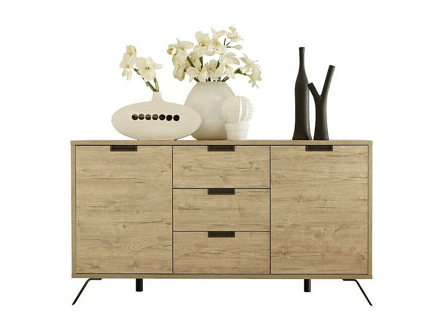 Buffet 2 deuren 3 laden, Collectie SHOW, kleur licht eiken