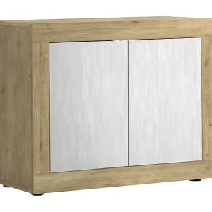 Buffet 2 deuren collectie ACCESS. Kleur wit en licht eiken