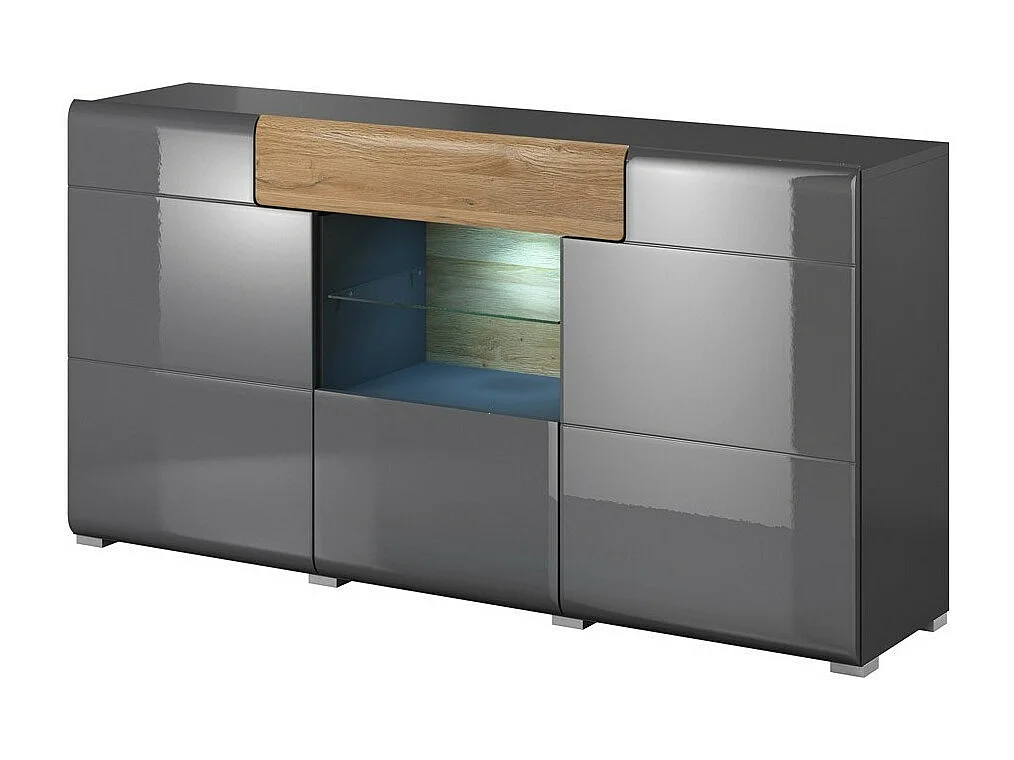 Buffet 160cm collectie OHIO. Kleur antracietgrijs en eiken.