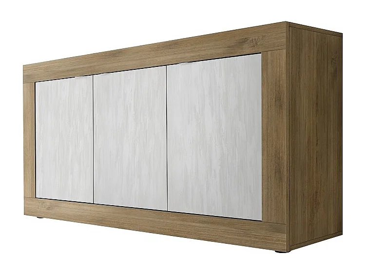 Buffet 3 deuren collectie ACCESS. Kleur wit en donker eiken