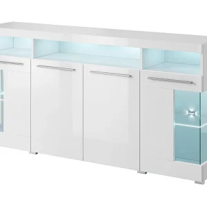 Buffet XL 180cm met 4 deuren in hoogglans wit uit de collectie BOMBAY