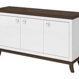 Buffet design 160cm voor woonkamer in witte en donkere eiken kleur, collectie PALACE. Buffet design 160cm voor woonkamer in witte en donkere eiken kleur, collectie PALACE.