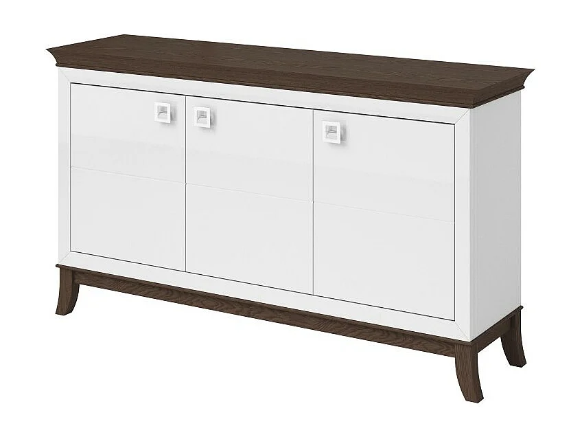 Buffet design 160cm voor woonkamer in witte en donkere eiken kleur, collectie PALACE.