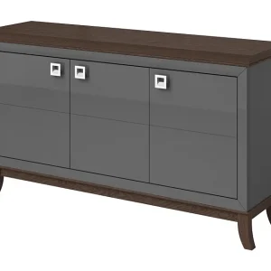 Buffet design 160cm voor woonkamer in grijs en donker eiken, collectie PALACE. Buffet design 160cm voor woonkamer in grijs en donker eiken, collectie PALACE.