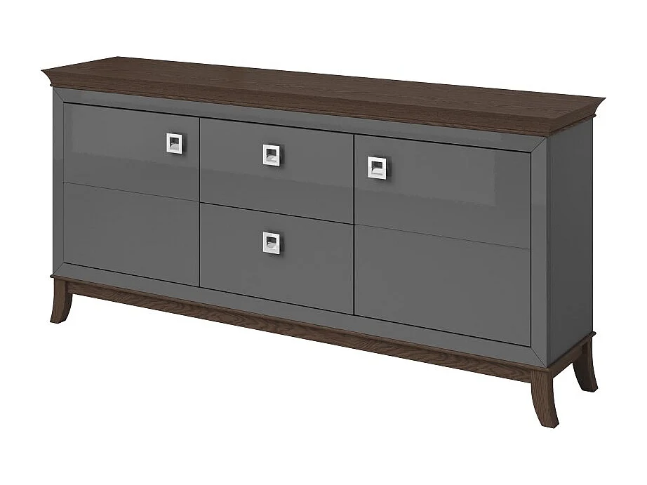 Chique buffetkast 180cm voor woonkamer in grijs en donker eiken, collectie PALACE.
