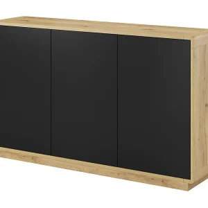 Buffet 3 deuren collectie VILLA. Kleur eiken en mat zwart. Buffet 3 deuren collectie VILLA. Kleur eiken en mat zwart.