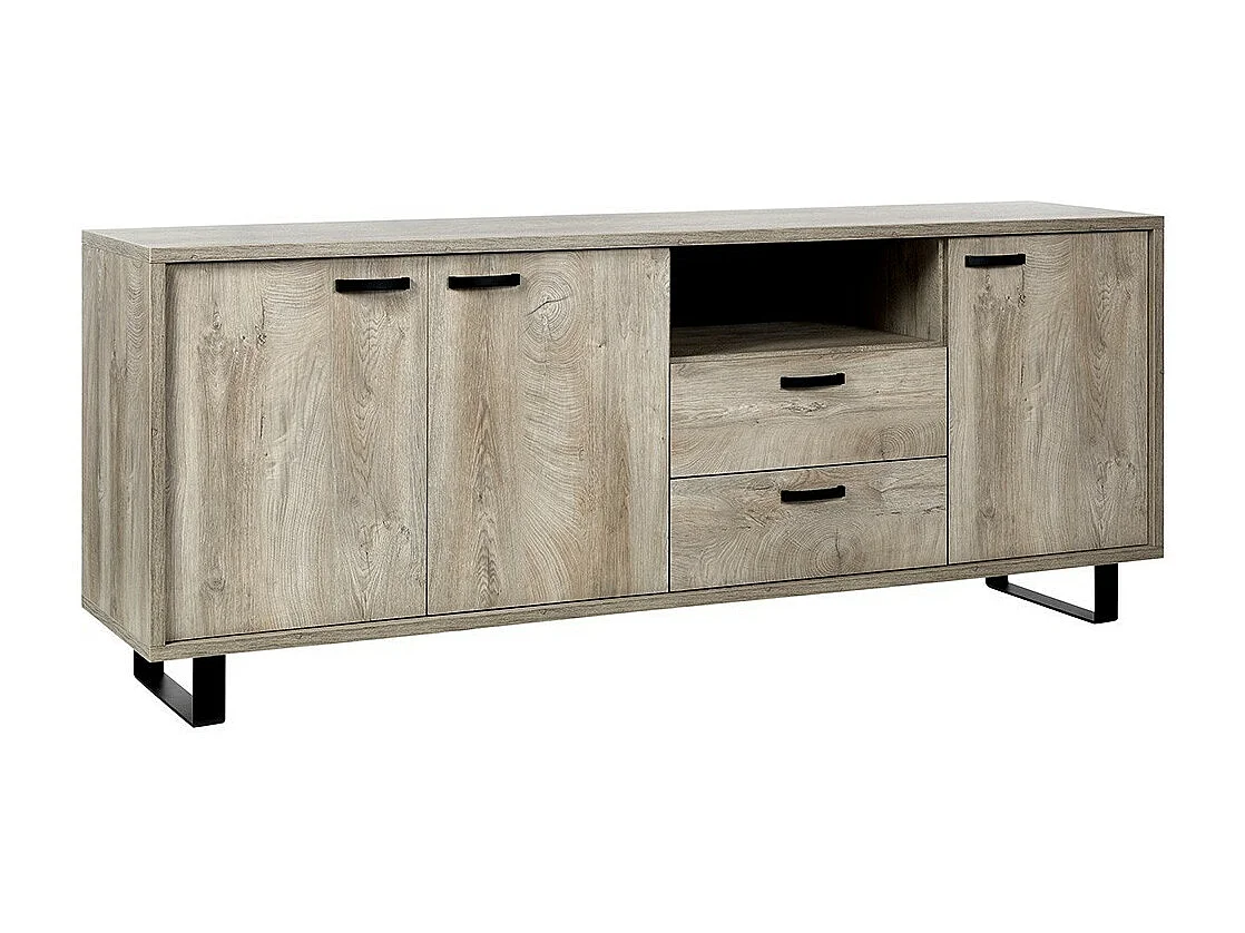 Buffet NEWTON XL 220 cm – 3 deuren, 2 laden – Licht eiken – Designstijl