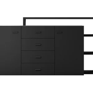 Buffet met ingebouwde plank, collectie BERGAME 180cm. Kleur supermat zwart. Buffet met ingebouwde plank, collectie BERGAME 180cm. Kleur supermat zwart.