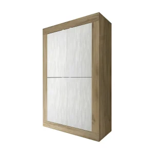 Buffet design 4 deuren in hout collectie ACCESS. Kleur wit en donker eiken Buffet design 4 deuren in hout collectie ACCESS. Kleur wit en donker eiken