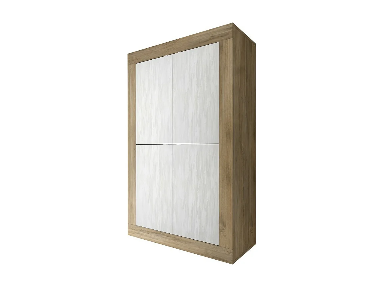 Buffet design 4 deuren in hout collectie ACCESS. Kleur wit en donker eiken