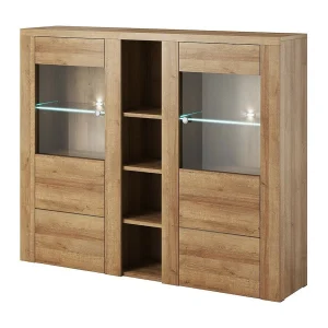 Kast met design 2 deuren voor woonkamer in eikenkleur. Collectie SANTIAGO.