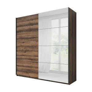 Kledingkast design 2 deuren 200cm donkereiken kleur. Collectie EOS