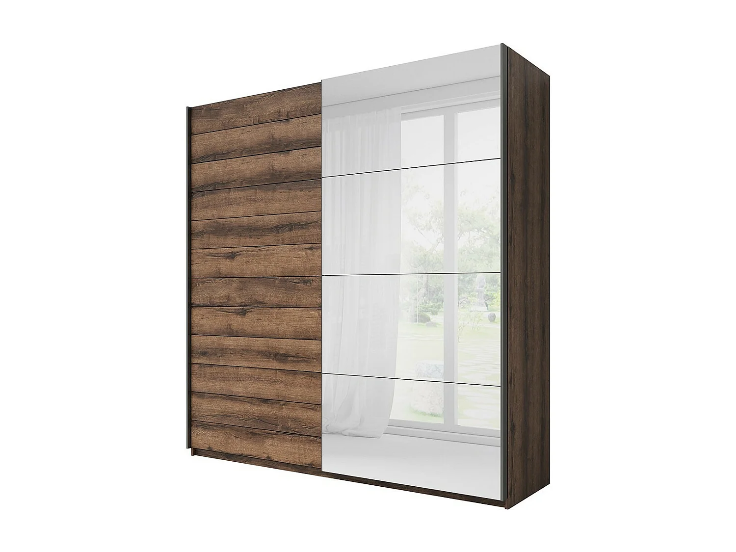 Design kast met 2 deuren 180cm in donkere eiken kleur. EOS collectie