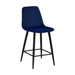 Counterstoel van fluweel BOYLD, donkerblauw