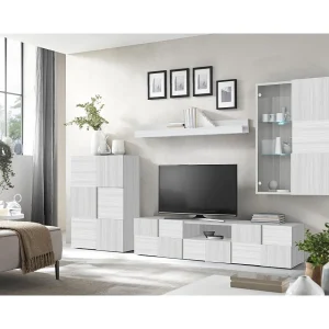Design woonkamermeubelset met veel opbergruimte uit de ADAM collectie. Kleur eucalyptus eiken Design woonkamermeubelset met veel opbergruimte uit de ADAM collectie. Kleur eucalyptus eiken