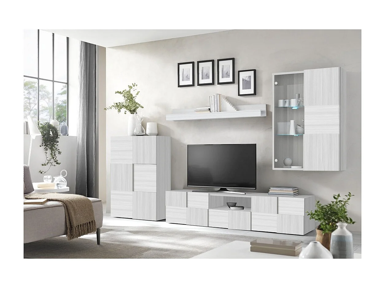 Design woonkamermeubelset met veel opbergruimte uit de ADAM collectie. Kleur eucalyptus eiken